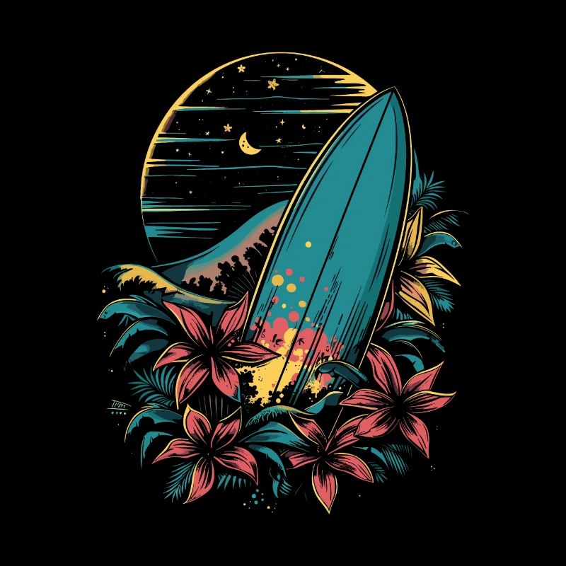 planche de surf dessin animé