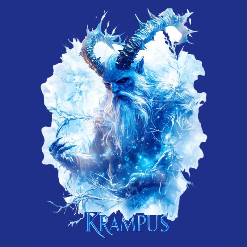 Krampus in einer Eislandschaft