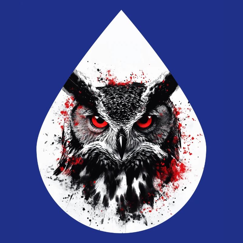 Trashpolka Eule Schwarz Rot