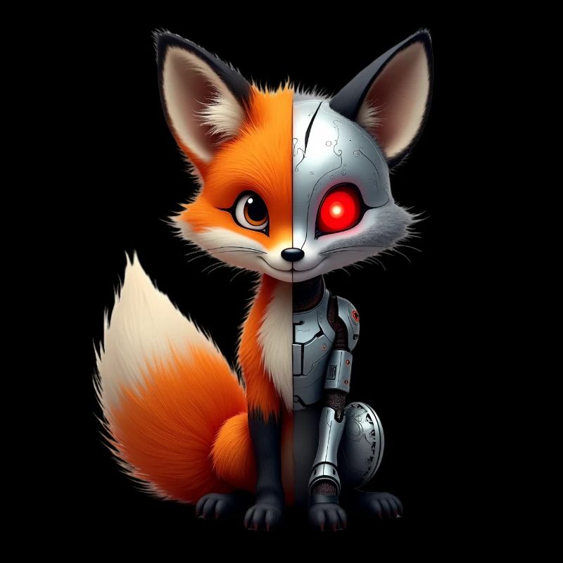 Funny Robot Fox Cyborg Animal Fox Cute Fox