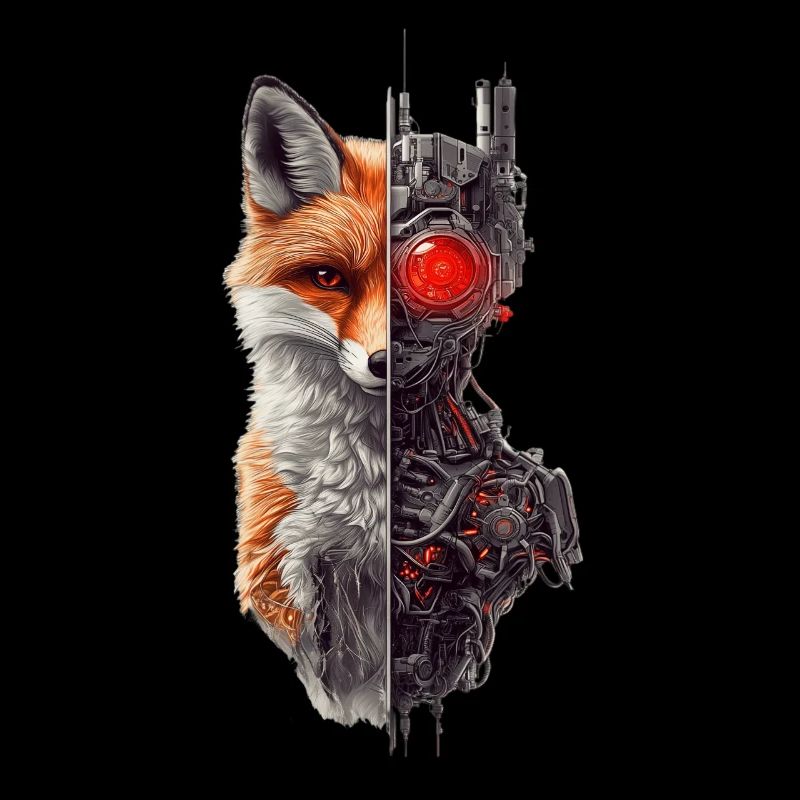 Funny Robot Fox Cyborg Animal Fox Cute Fox