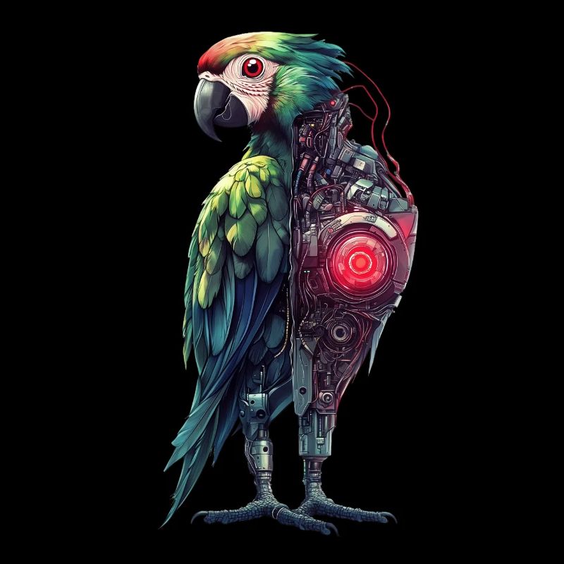 Drôle Robot Art Perroquet Cyborg Oiseau Perroquet