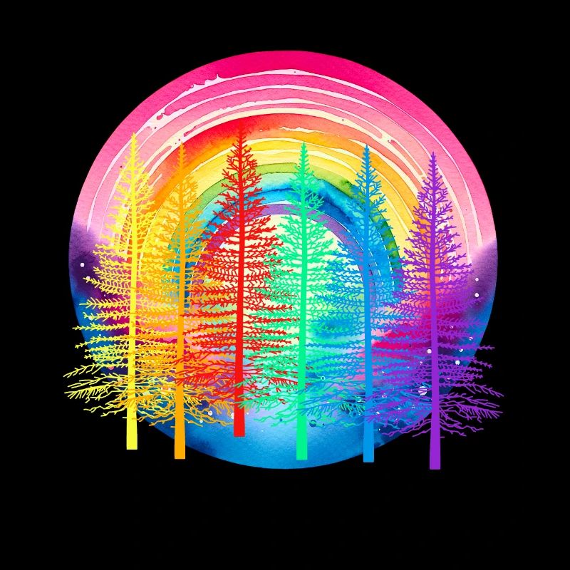 Regenbogen Wald LGBT Nadelwald Regenbogenfahne