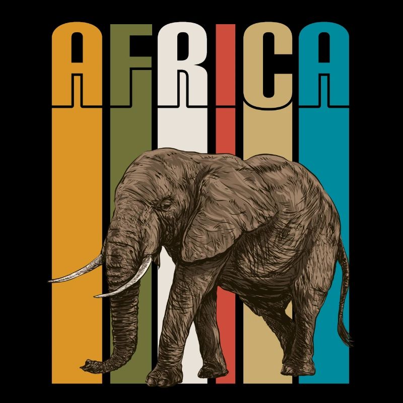 Majesty Africa – Éléphant de style rétro