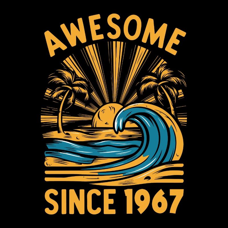 Awesome Since 1967 Geburtstag Strand