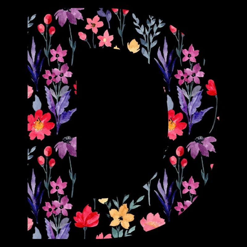 Personalized floral letter d - gift idea
