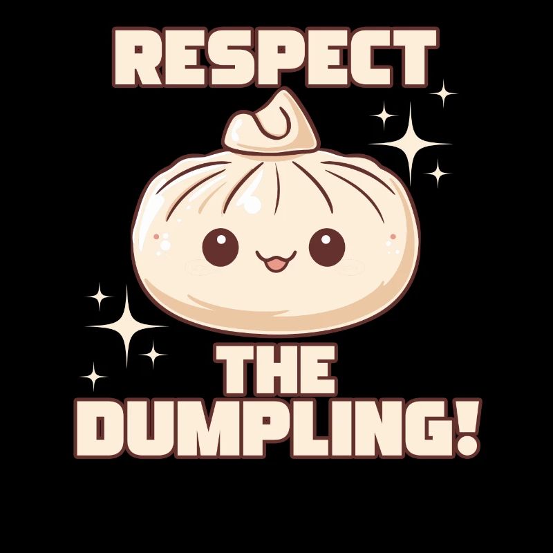 Respect The Dumpling Cute Cartoon Dumpling