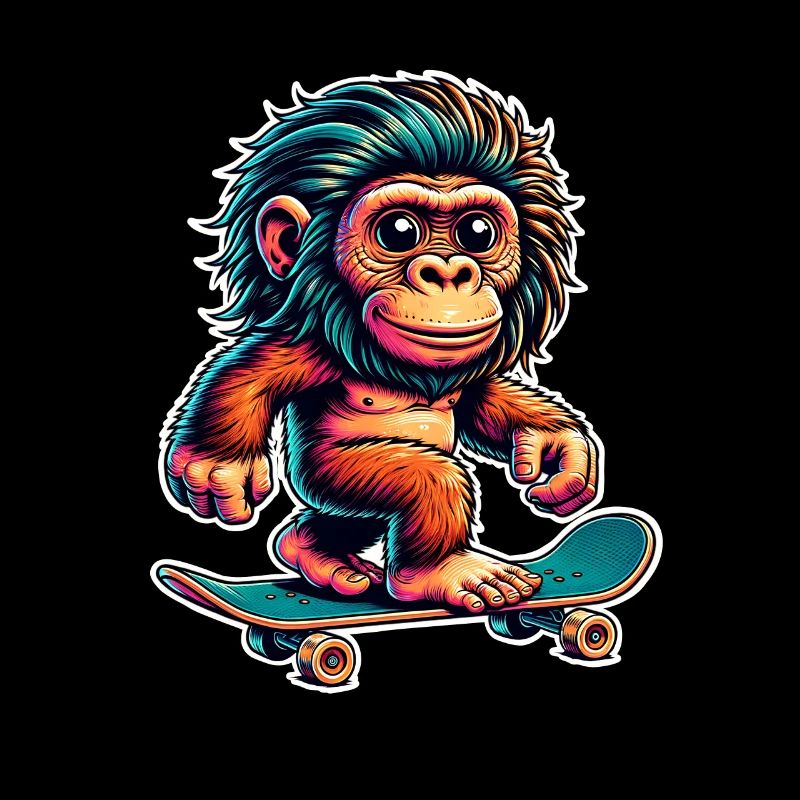 Neanderthal Skateboard Skater