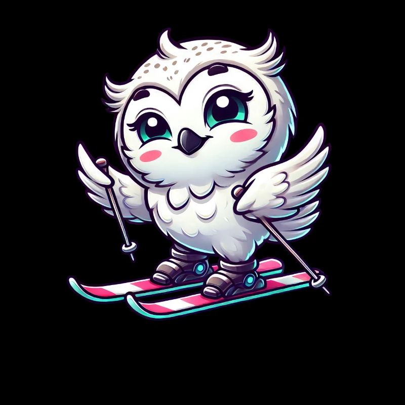 Schneeeule Skifahrer Wintersport Eule Winter