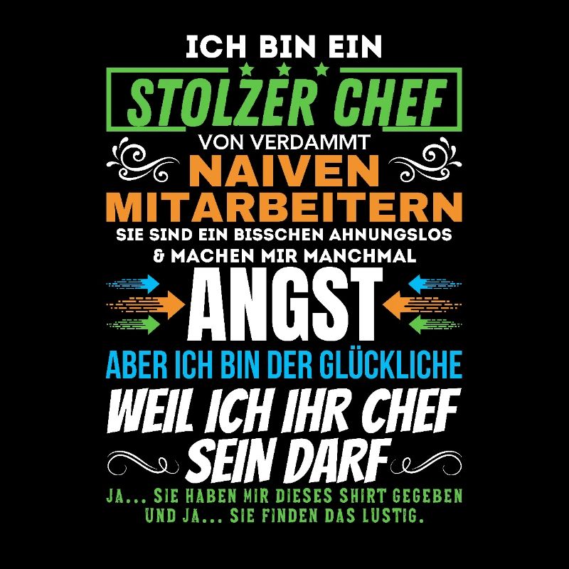 stolzer Chef von verdammt naiven Mitarbeitern