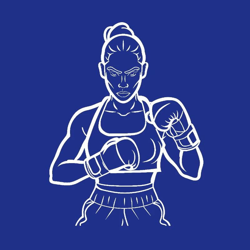 Dessin au trait de boxeuse féminine