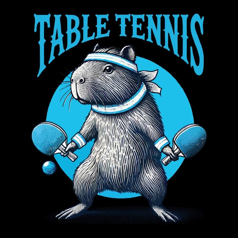 Capybara Funny Table Tennis Adventurer