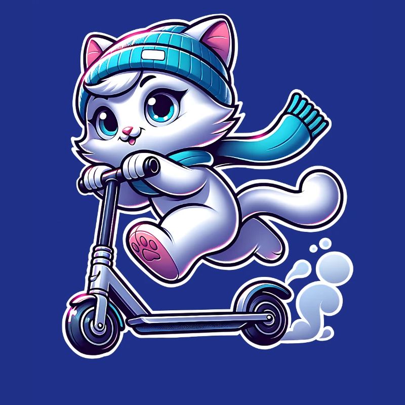 E-Scooter E-Roller Tretroller Katze