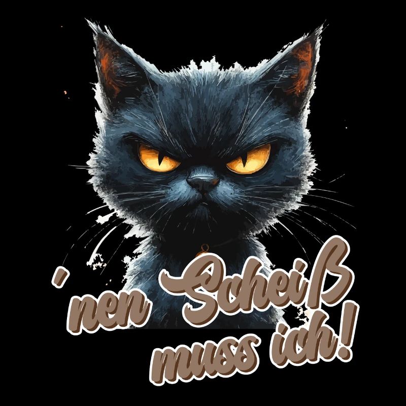 Witzige Katze mit Spruch