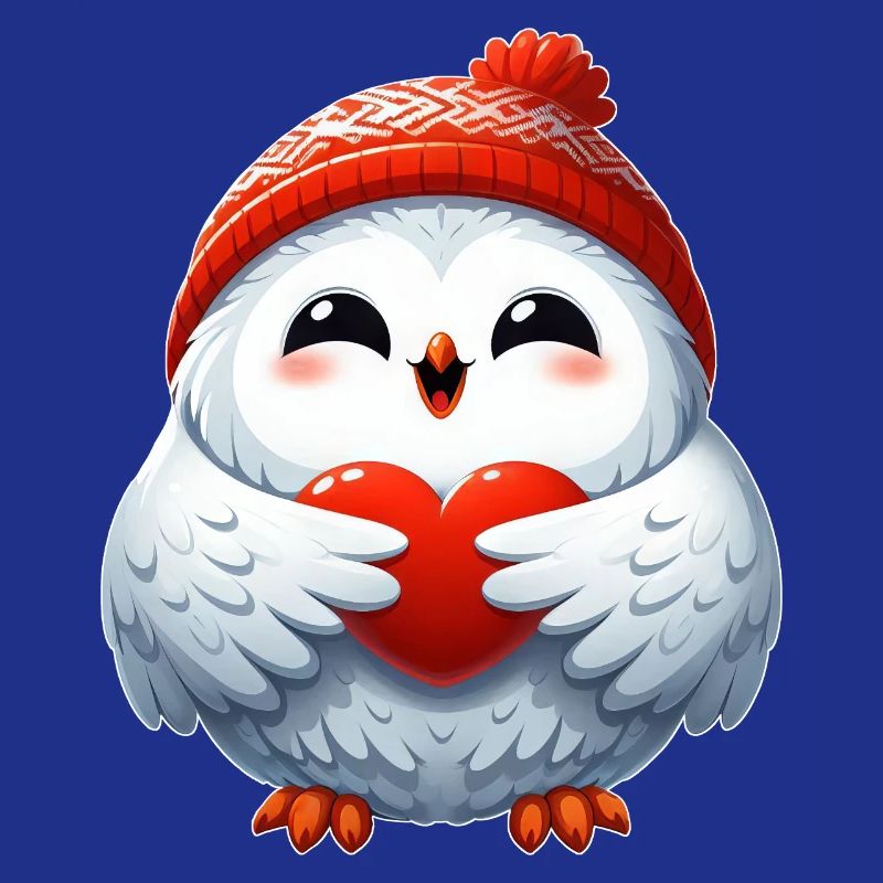 Schneeeule Herz Liebe Valentinstag Design