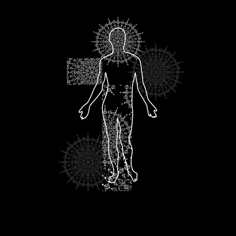 Menschliche Anatomie mit Virus-Overlay Human