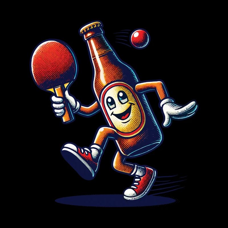 Funny Beer Bottle Table Tennis Adventure