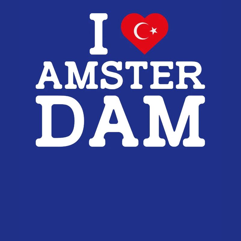 J’aime Amsterdam Drapeau turc Cool Pays-Bas Jeu de mots
