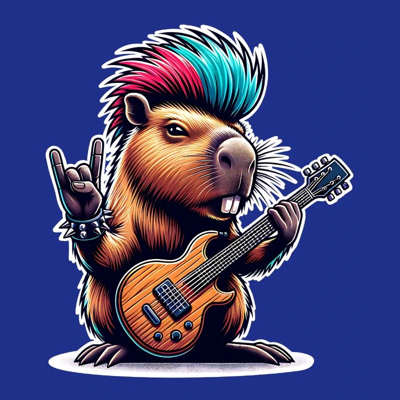 Capybara, guitariste de rock and roll
