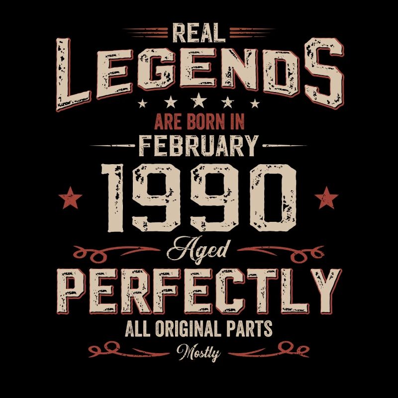 35th Birthday Gift Husband Original February 1990
