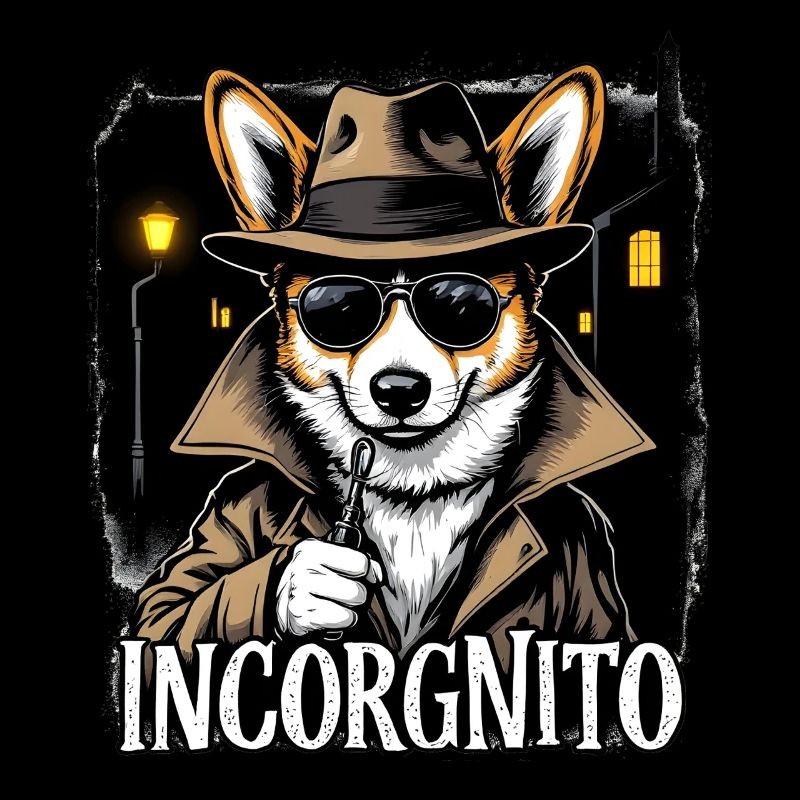 Incorgnito – Jeu de mots amusant sur le corgi