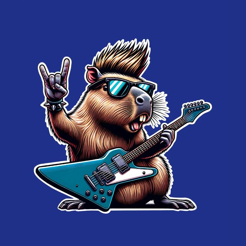Capybara, guitariste de rock and roll