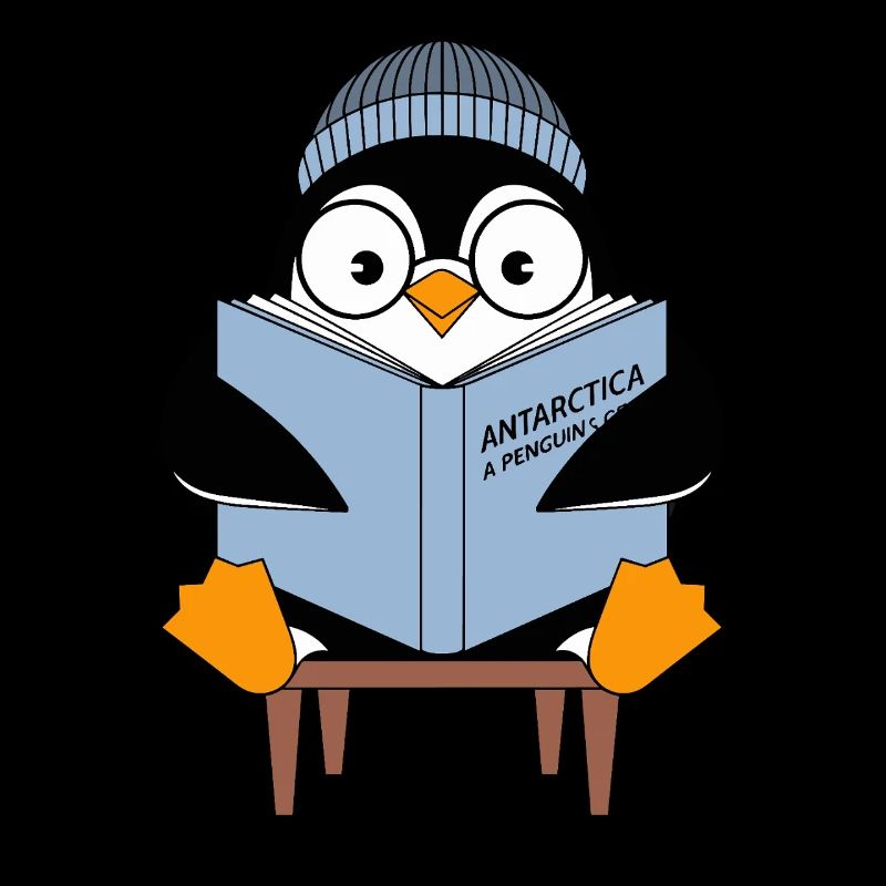 Pingouin mignon avec le livre 'Antarctica : A Penguin