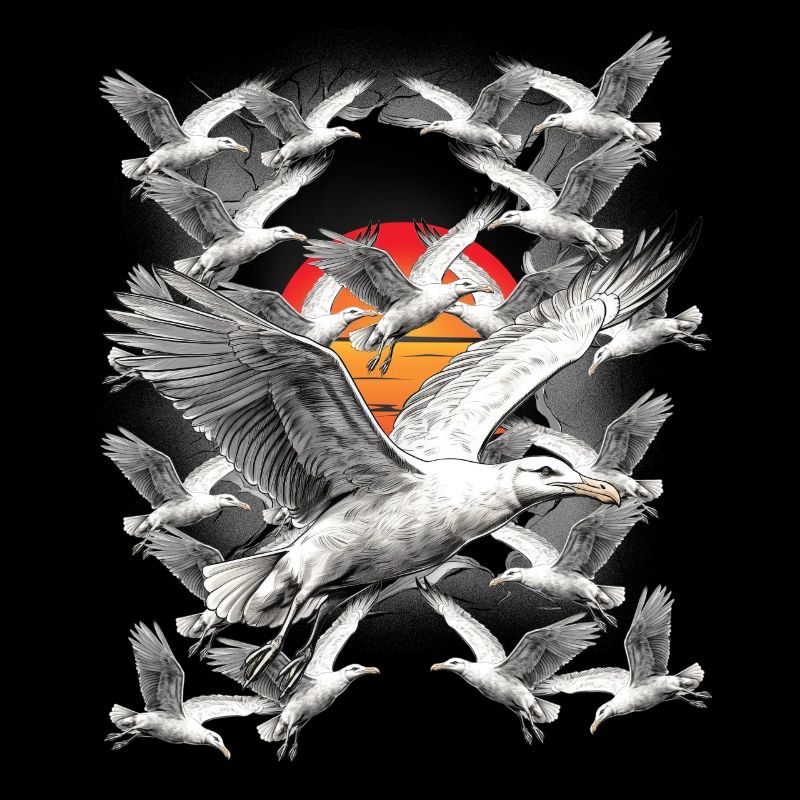 Côte, Coucher De Soleil, Mouette, Mouettes, Oiseaux De Mer