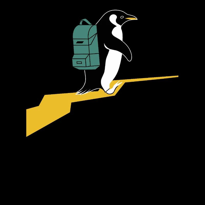 Pinguin Wanderer Mit Rucksack Hiking Hiker