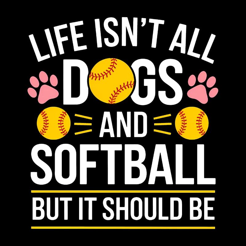 Softball Dire Chiens Drôle Softball Cadeau