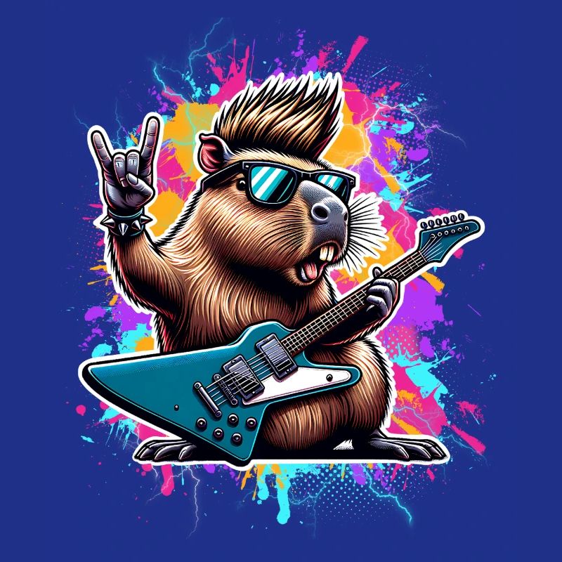 Capybara, guitariste de rock and roll