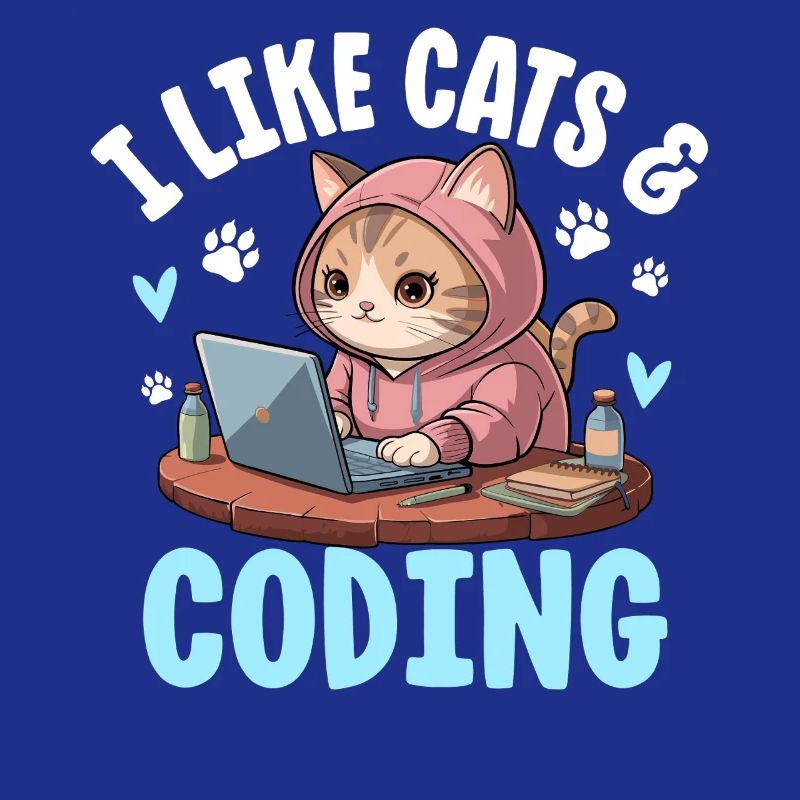 I Like Cats and Coding Nerd Design