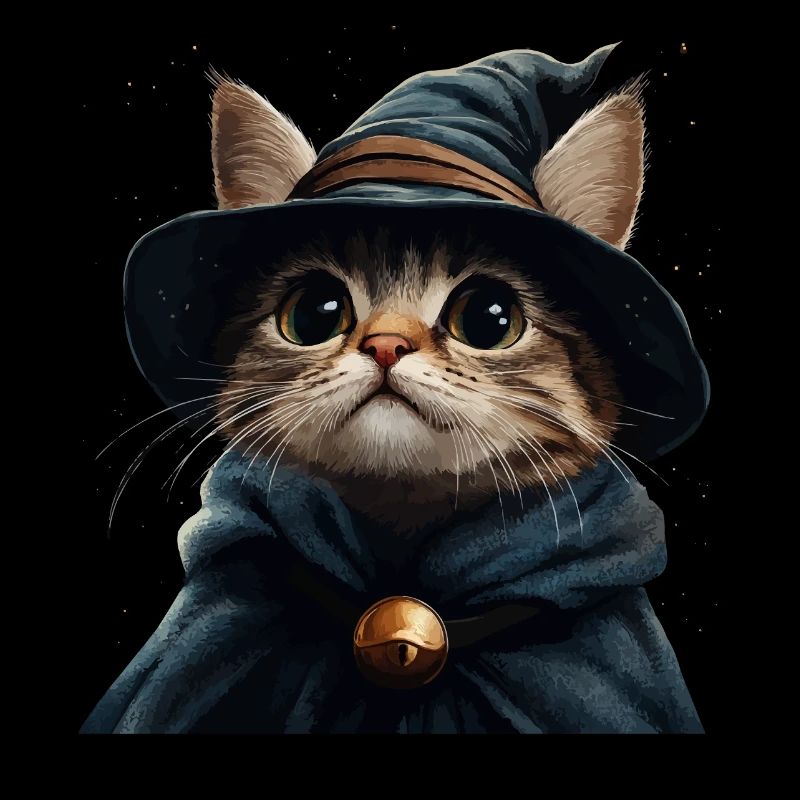 Drôle de chaton en tant que magicien