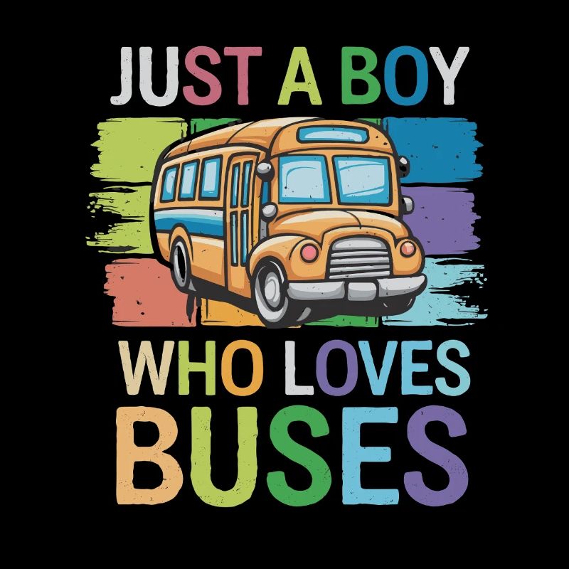 Nur Ein Junge Der Busse Liebt - Farbenfrohes