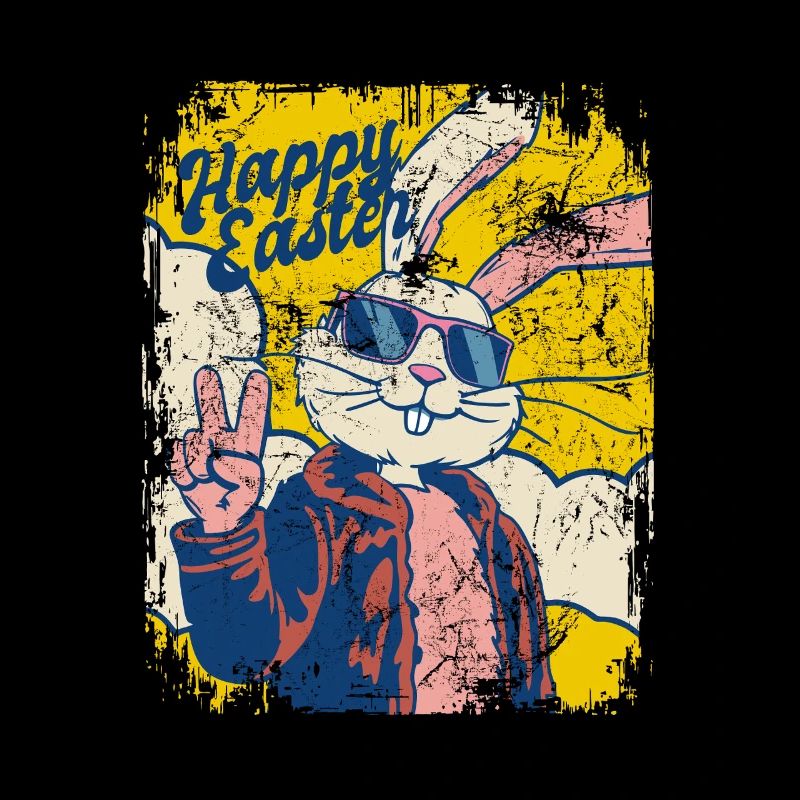 Joyeuses Pâques - Lapin de Pâques frais - Oeuf de Pâques