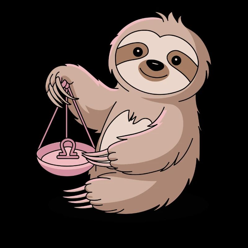 Libra Zodiac Sign Sloth with Libra