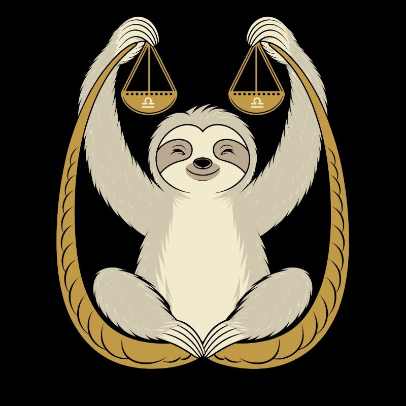 Libra Zodiac Sloth Balance