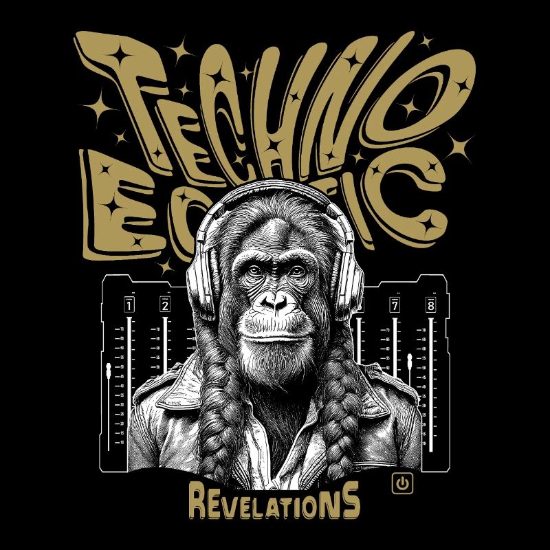 T-Shirt Monkey Grooves : Des vibrations techno en extase !