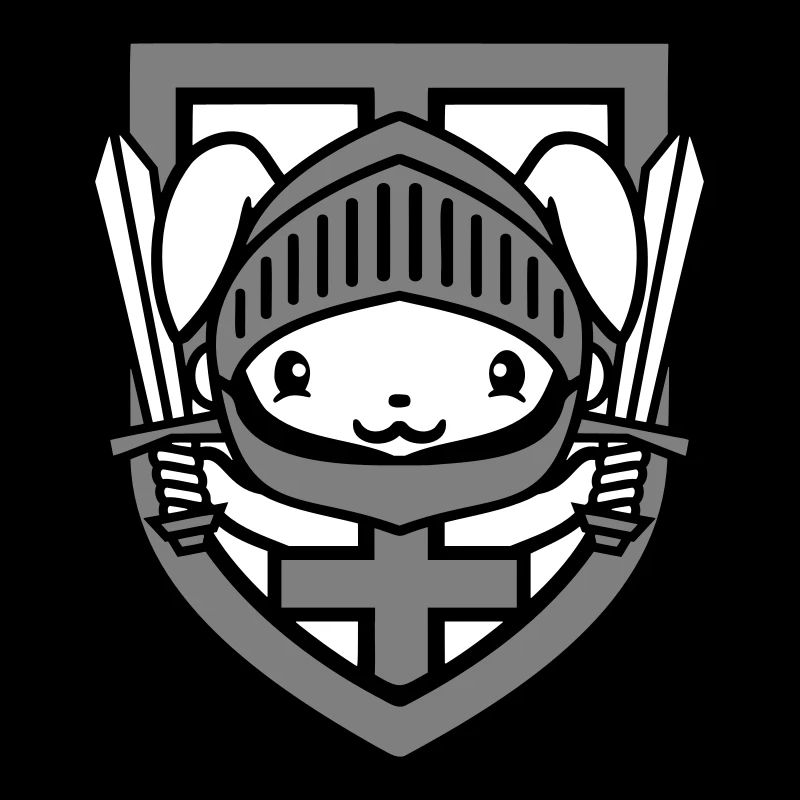 Lapin Chevalier Épée Bouclier Armure Casque Château Héros