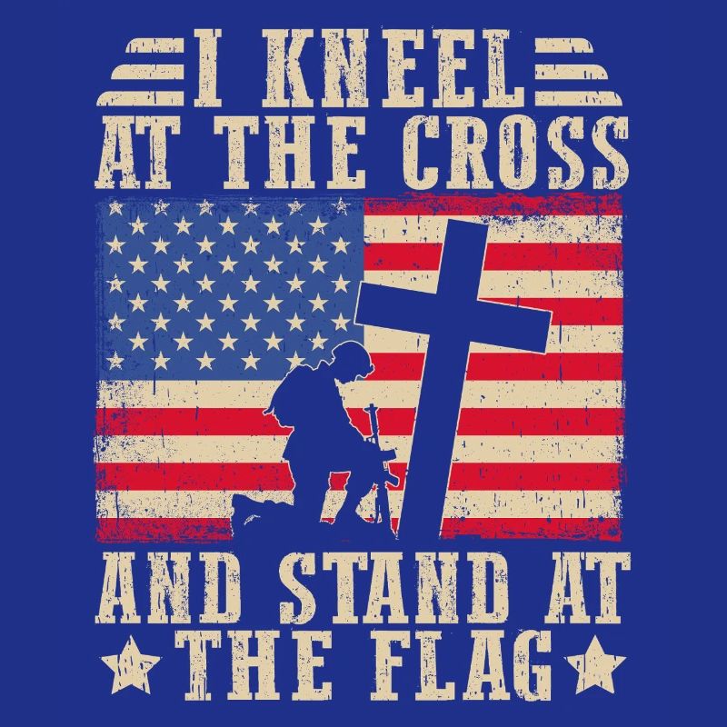 Je m’agengenouille devant la croix et me tiens devant le drapeau