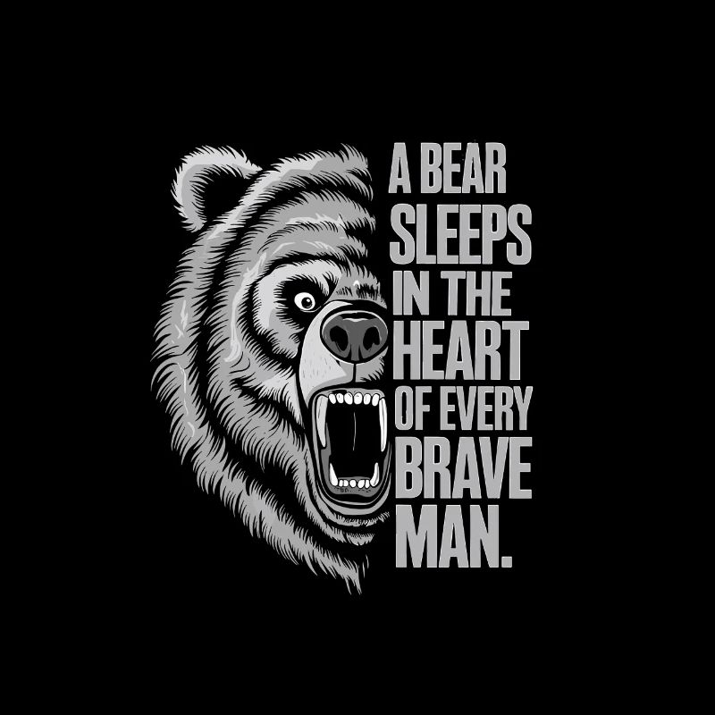 Wilder Bär im Mann Bärkopf Alphatier