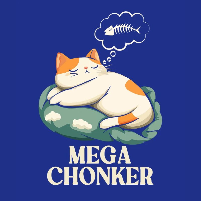 Mega Chonker Cat Thought Bubble Fish
