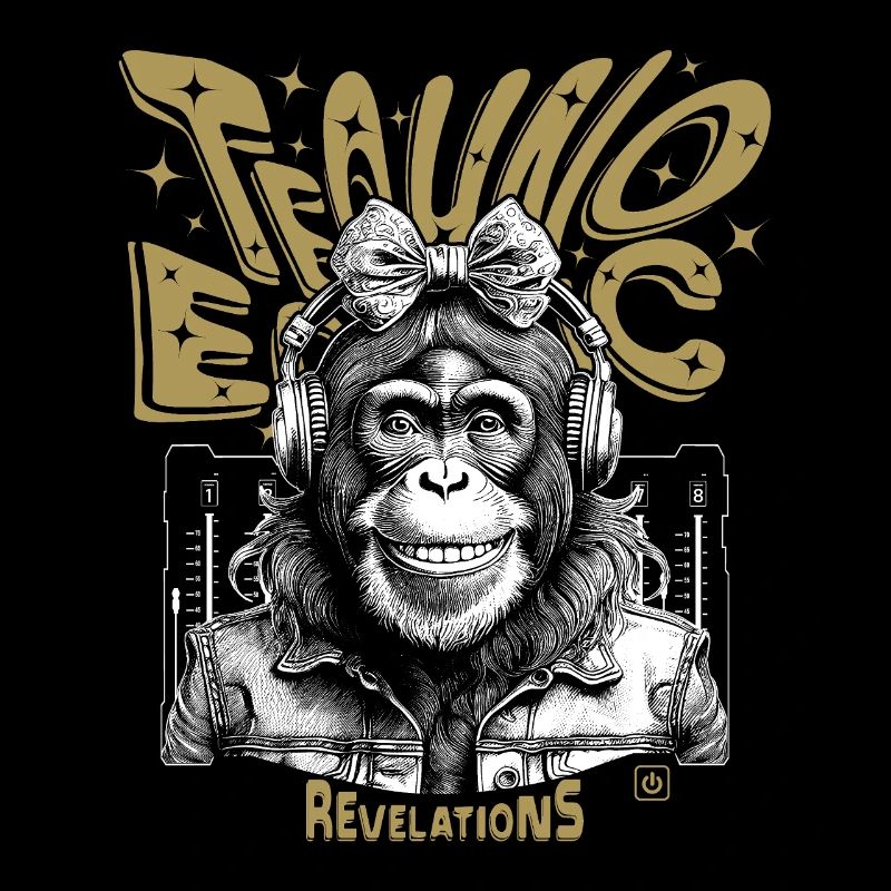 T-Shirt Monkey Grooves : Des vibrations techno en extase !