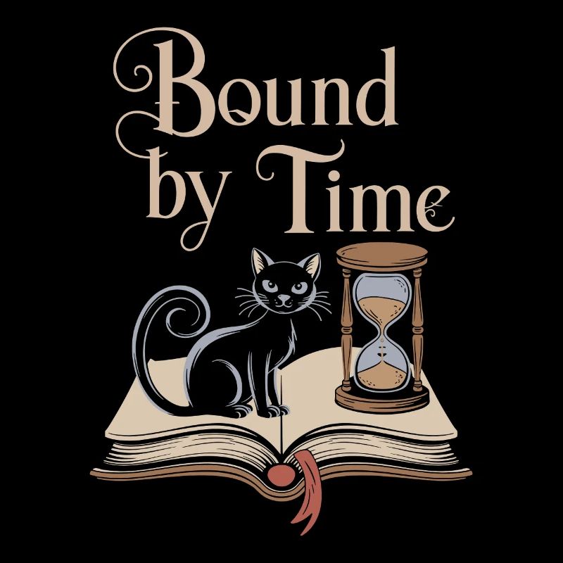 Bound to Time Magical Cat with Book