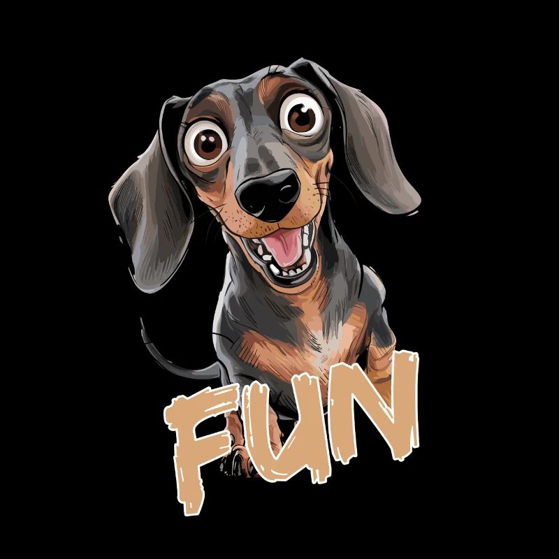 Cheerful Dachshund with Text Fun
