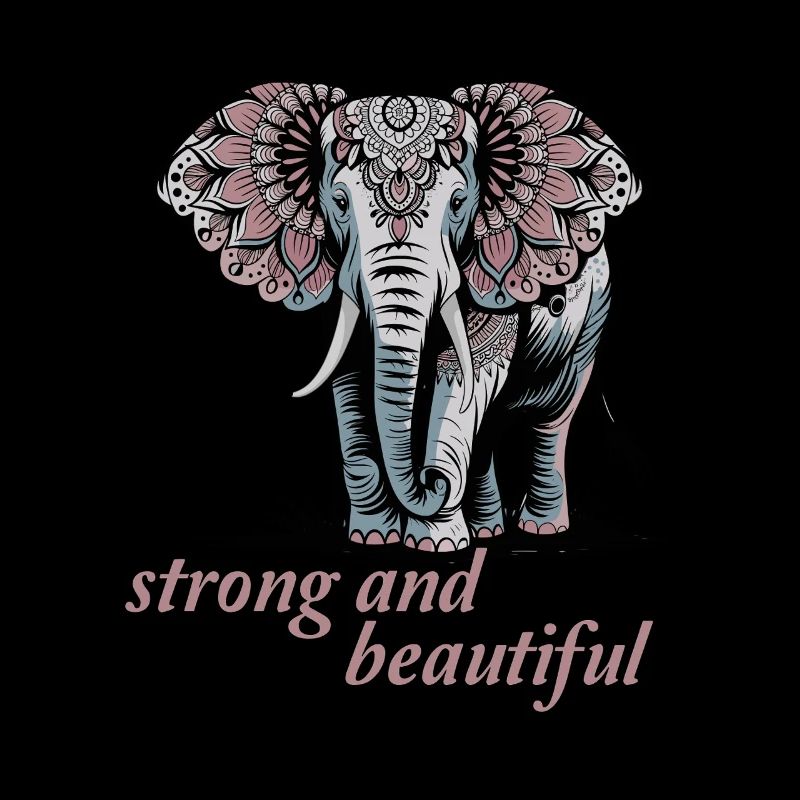 Strong and Beautiful Elephant Mandala Art