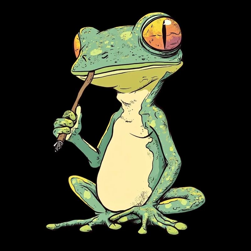 Grenouille avec articulation dans la bouche - Weed Frog Design