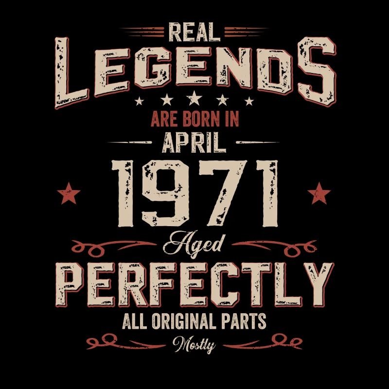 54th Birthday Gift Husband Legend April 1971