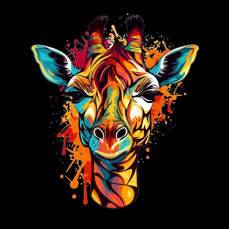 Bunte Giraffe im Splash-Look