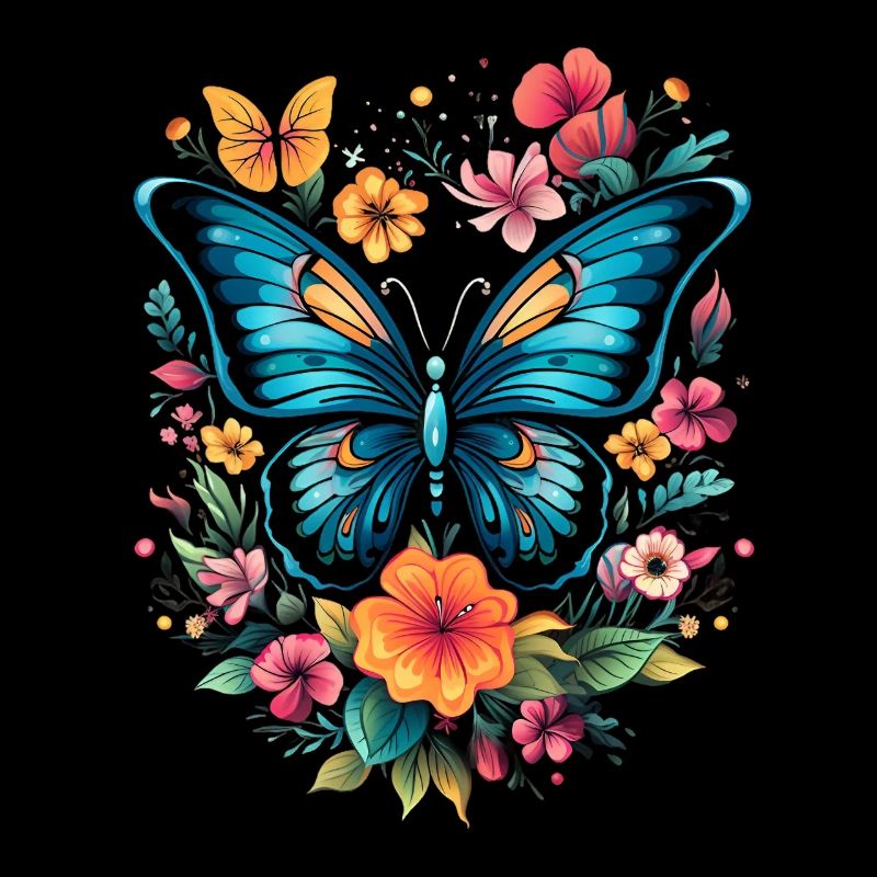 Papillon avec des fleurs